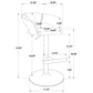 Travia Adjustable Faux Leather Swivel Bar Stool Black and Chrome