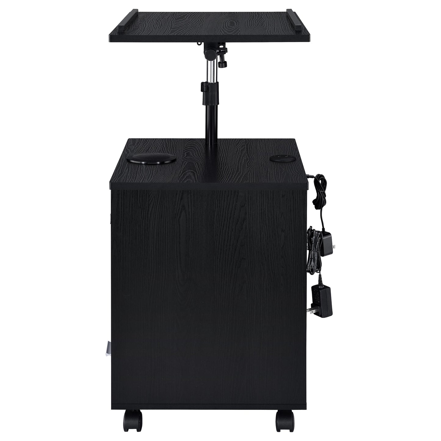 Lerma 1-drawer Adjustable Tray Top Nightstand with Speaker Black Ash