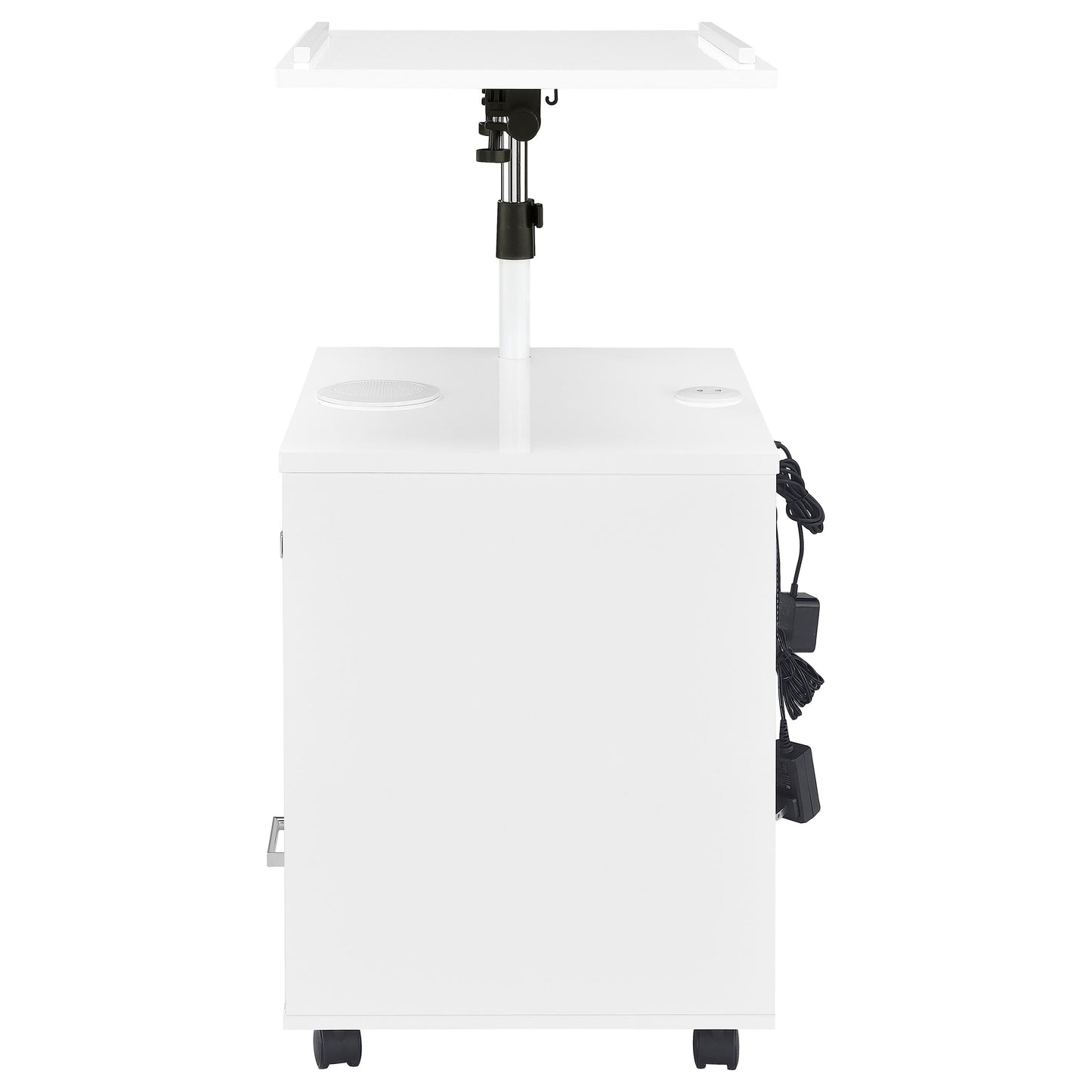Lerma 1-drawer Adjustable Tray Top Nightstand with Speaker White High Gloss