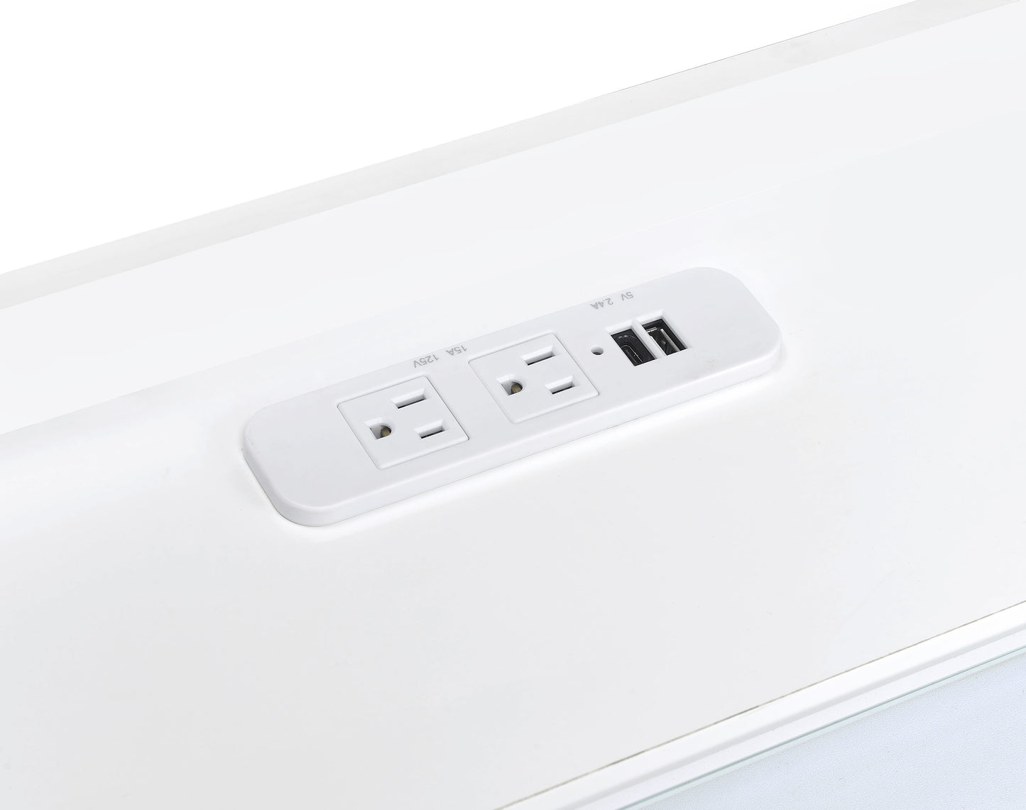 Furda 2-drawer LED Nightstand Bedside Table with Speaker White High Gloss