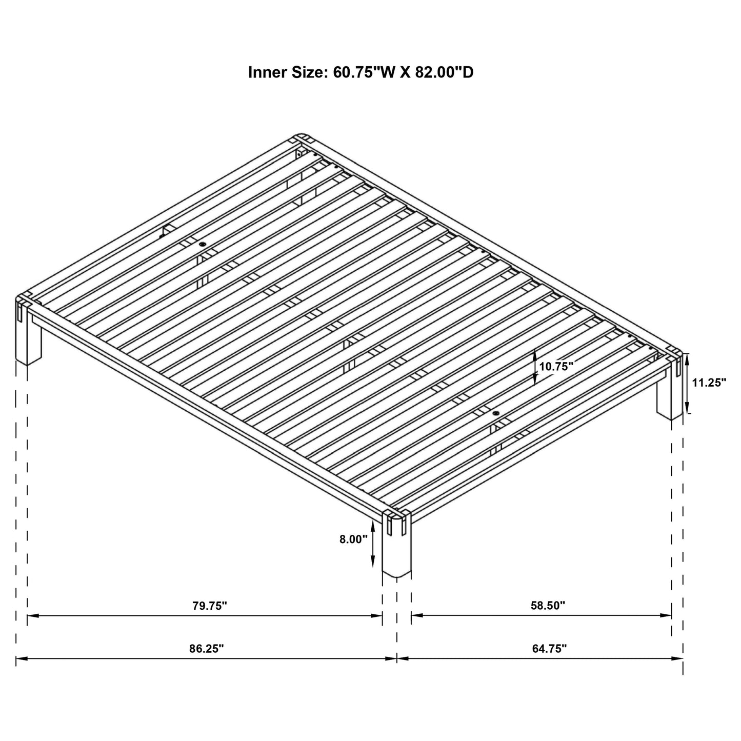 Gislen Queen Easy Assembly Wood Platform Bed White
