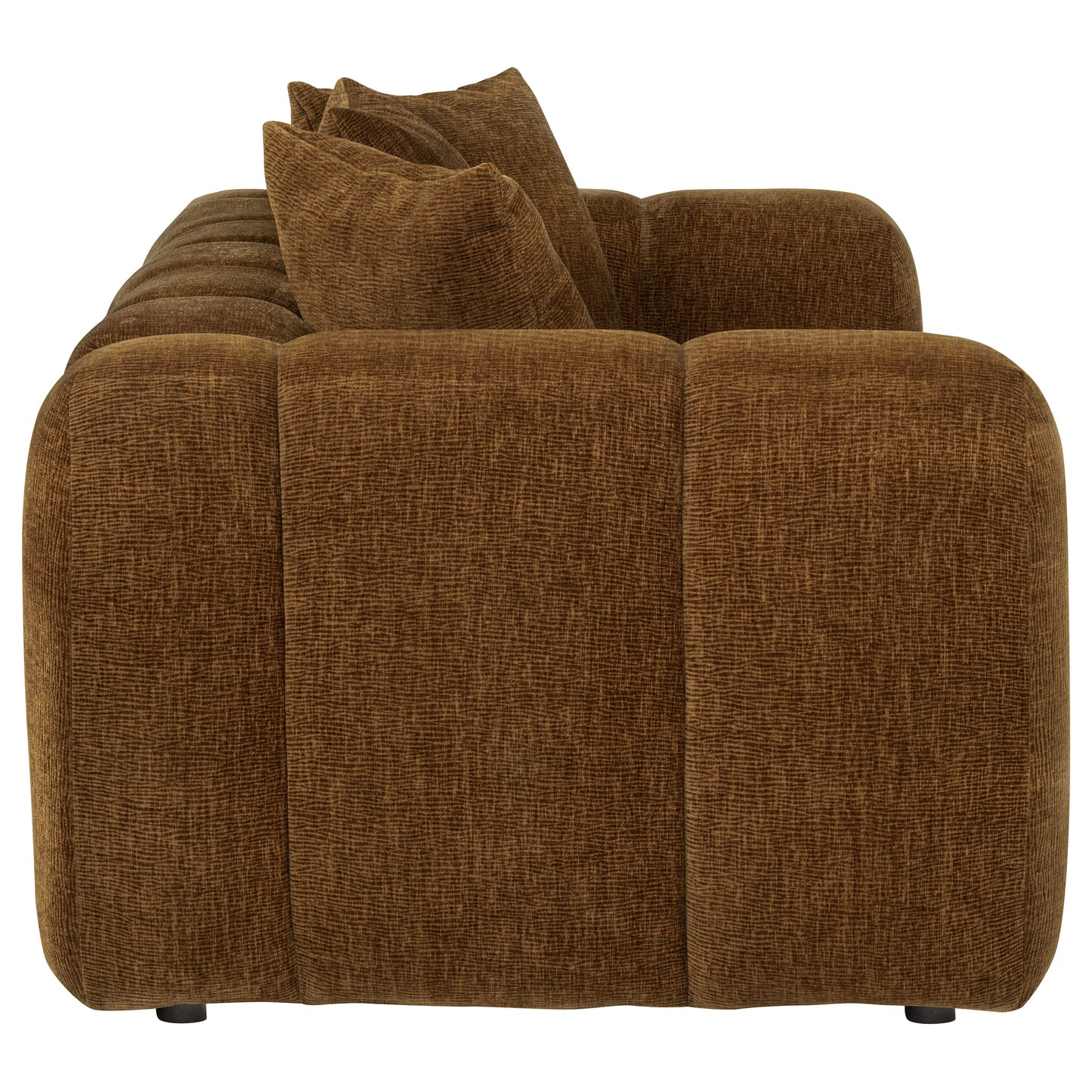 Lazaro Fabric Upholstered Wide Channel Loveseat Bronze