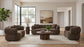 Casarin Fabric Channel-Back Accent Chair Brown