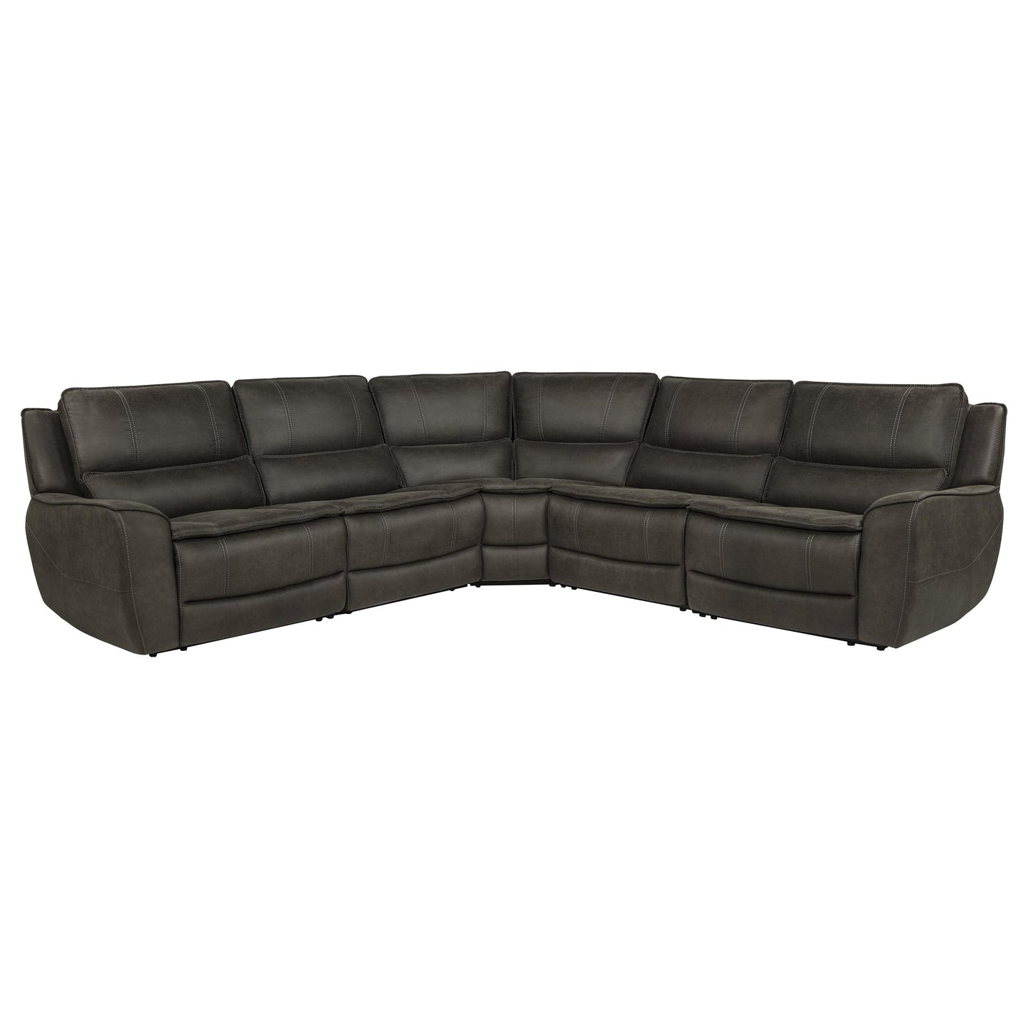 Marcell 5-Piece L-Shaped Modular Power Reclining Sectional Sofa Grey