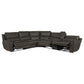 Marcell 6-Piece L-Shaped Power Reclining Sectional with Console Grey