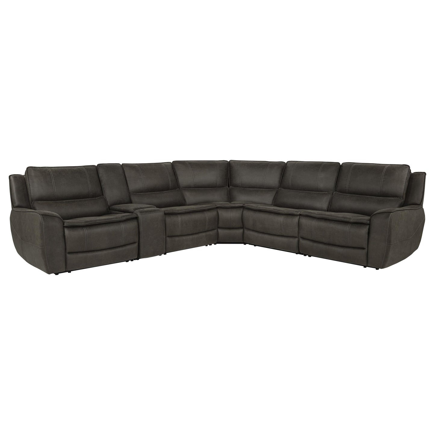 Marcell 6-Piece L-Shaped Power Reclining Sectional with Console Grey