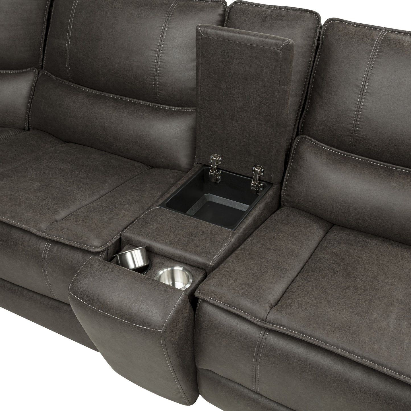 Marcell 6-Piece L-Shaped Power Reclining Sectional with Console Grey