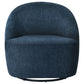 Leon Upholstered Barrel Swivel Accent Chair Navy