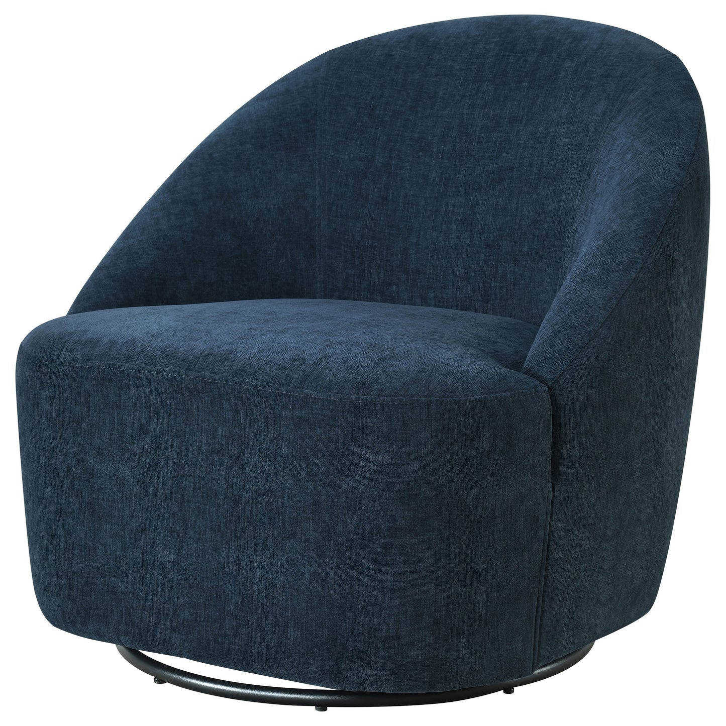 Leon Upholstered Barrel Swivel Accent Chair Navy