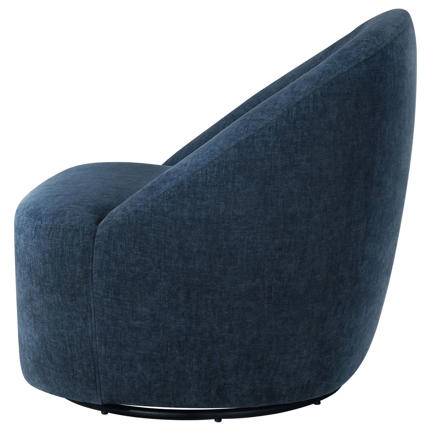 Leon Upholstered Barrel Swivel Accent Chair Navy