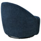 Leon Upholstered Barrel Swivel Accent Chair Navy