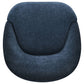 Leon Upholstered Barrel Swivel Accent Chair Navy