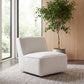 Badoer Faux Fur Swivel Accent Chair Ecru