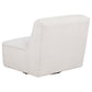 Badoer Faux Fur Swivel Accent Chair Ecru