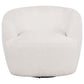 Hudson Faux Fur Swivel Accent Chair Ecru