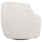 Hudson Faux Fur Swivel Accent Chair Ecru