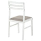 Sykes Fabric Upholstered Ladder Back Side Chair White and Beige (Set of 2)