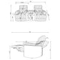 Madden 3-piece Corduroy Upholstered Manual Theater Seating Black