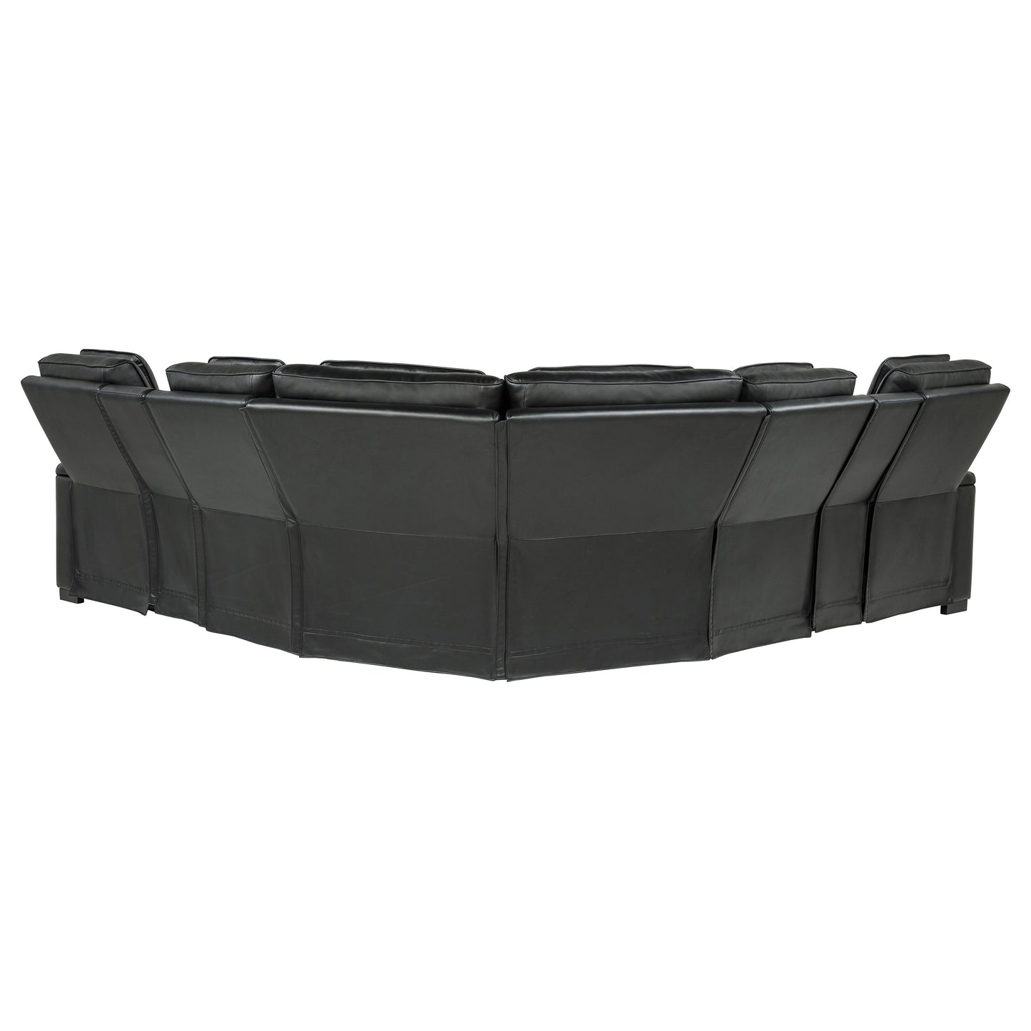Zuma 3-Piece Dual Power Faux Leather Reclining Sectional Sofa Black