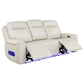 Rojas Dual Power Reclining Sofa with Drop-Down Console Greige