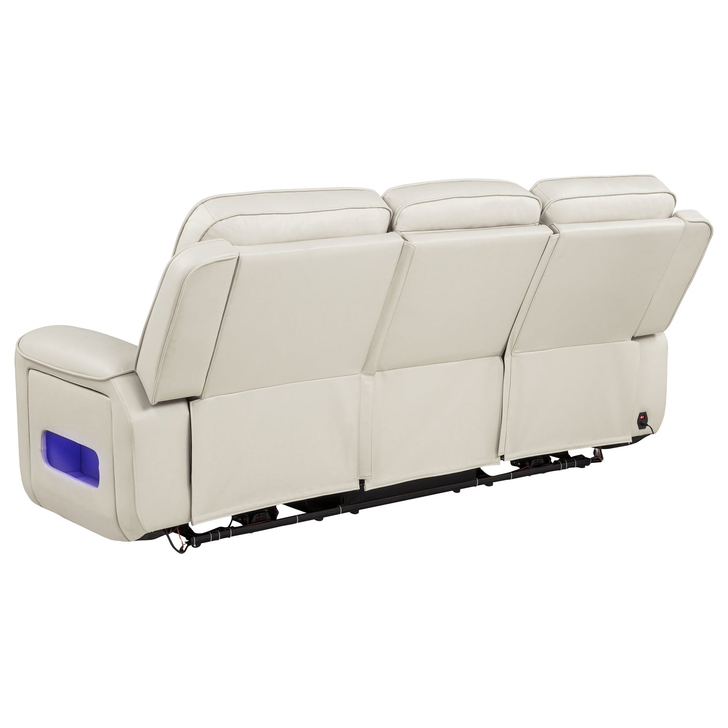Rojas Dual Power Reclining Sofa with Drop-Down Console Greige