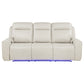 Rojas Dual Power Reclining Sofa with Drop-Down Console Greige