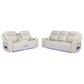 Rojas 2-Piece Dual Power Reclining Sofa Set with Drop-Down Console Greige