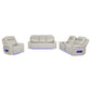 Rojas 3-Piece Dual Power Reclining Sofa Set with Drop-Down Console Greige