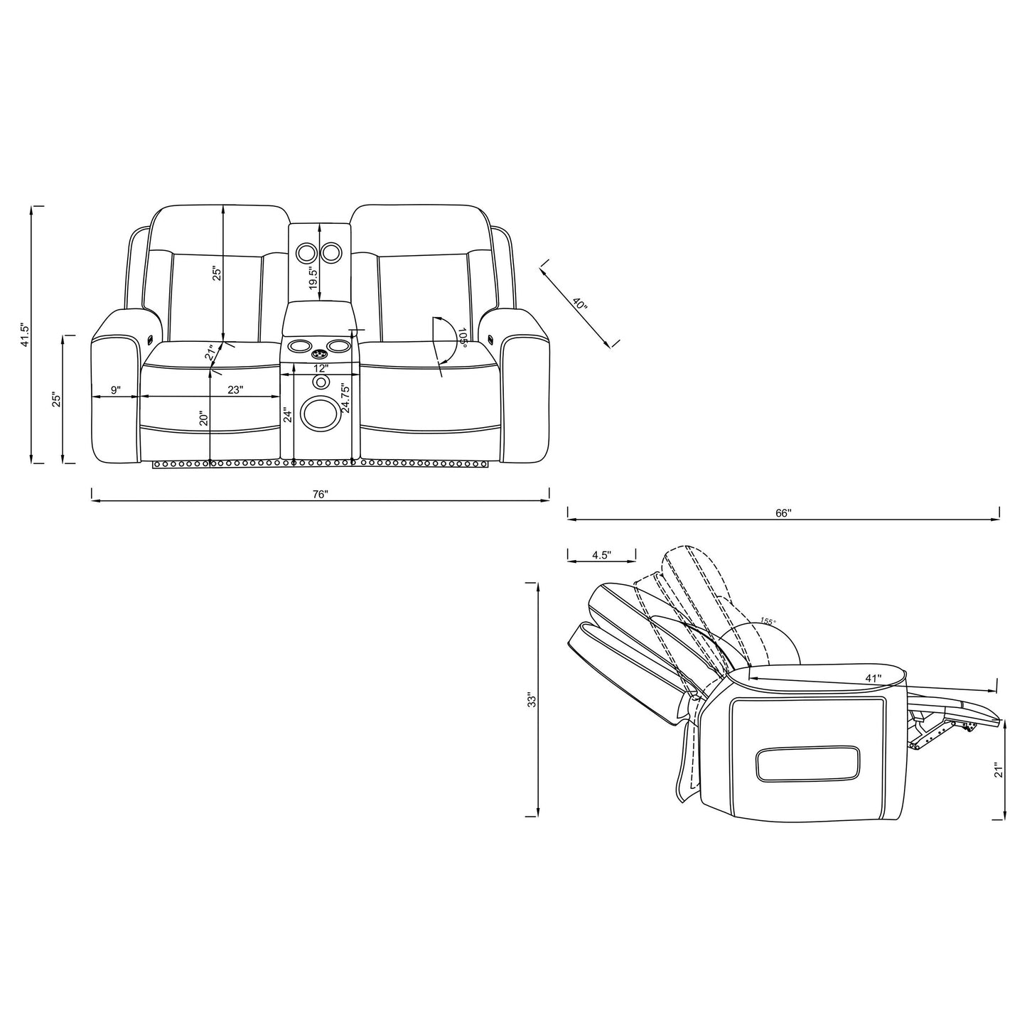 Rojas 3-Piece Dual Power Reclining Sofa Set with Drop-Down Console Greige