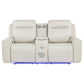 Rojas Dual Power Reclining Loveseat with Bluetooth Speakers Greige