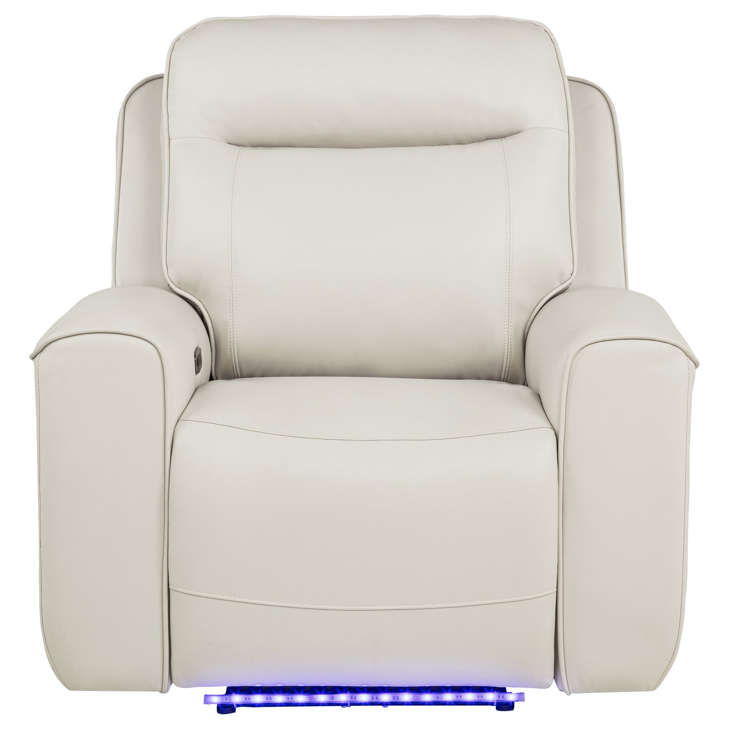 Rojas Dual Power Recliner with Cupholder Storage and LED Lighting Greige