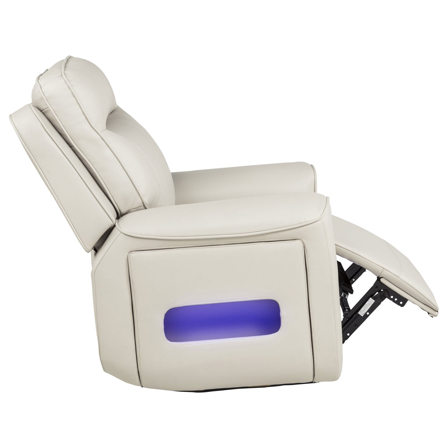Rojas Dual Power Recliner with Cupholder Storage and LED Lighting Greige