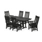 POLYWOOD Acadia 7-Piece Farmhouse Dining Set — Black