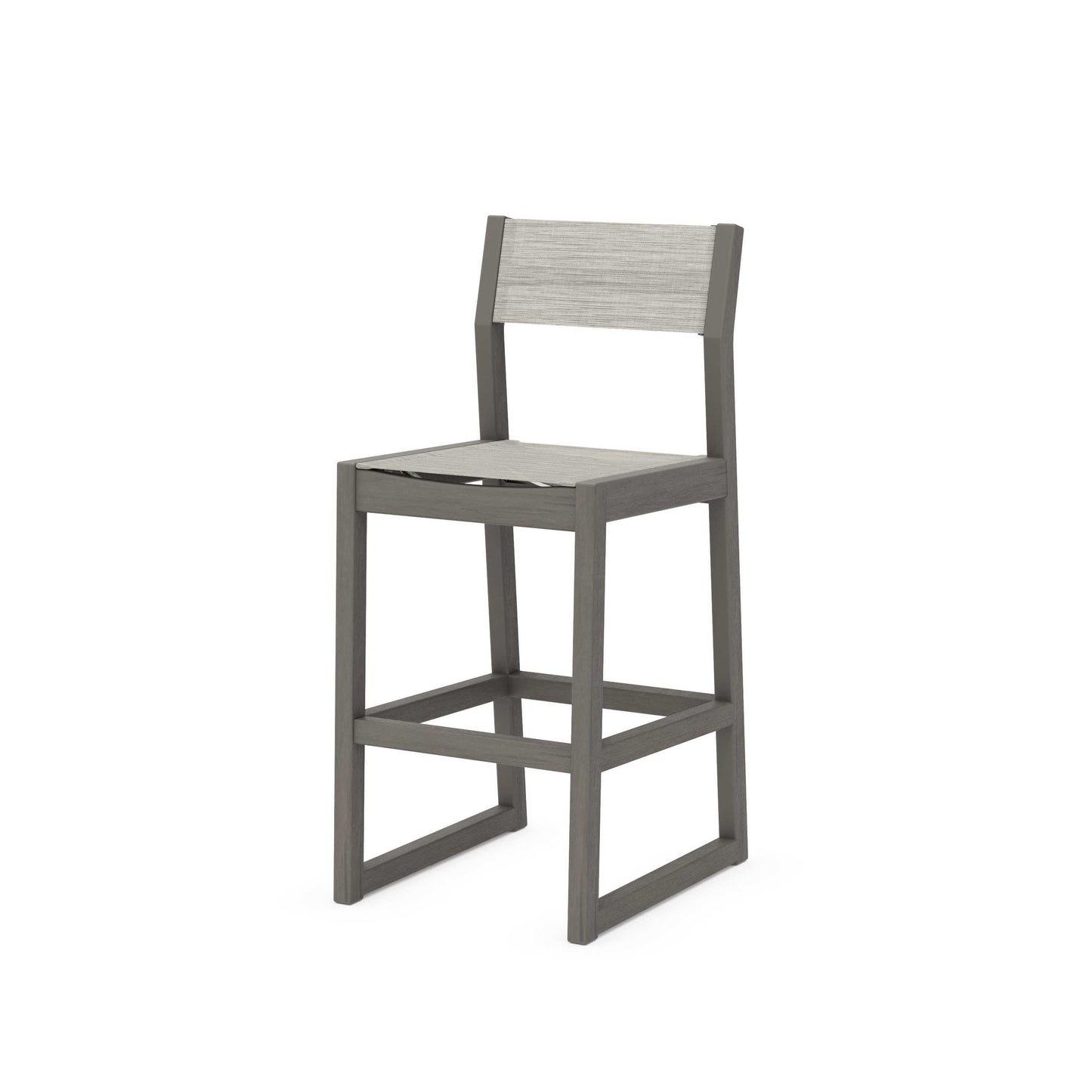 POLYWOOD EDGE Sling Bar Side Chair — Driftwood / Birch Sling