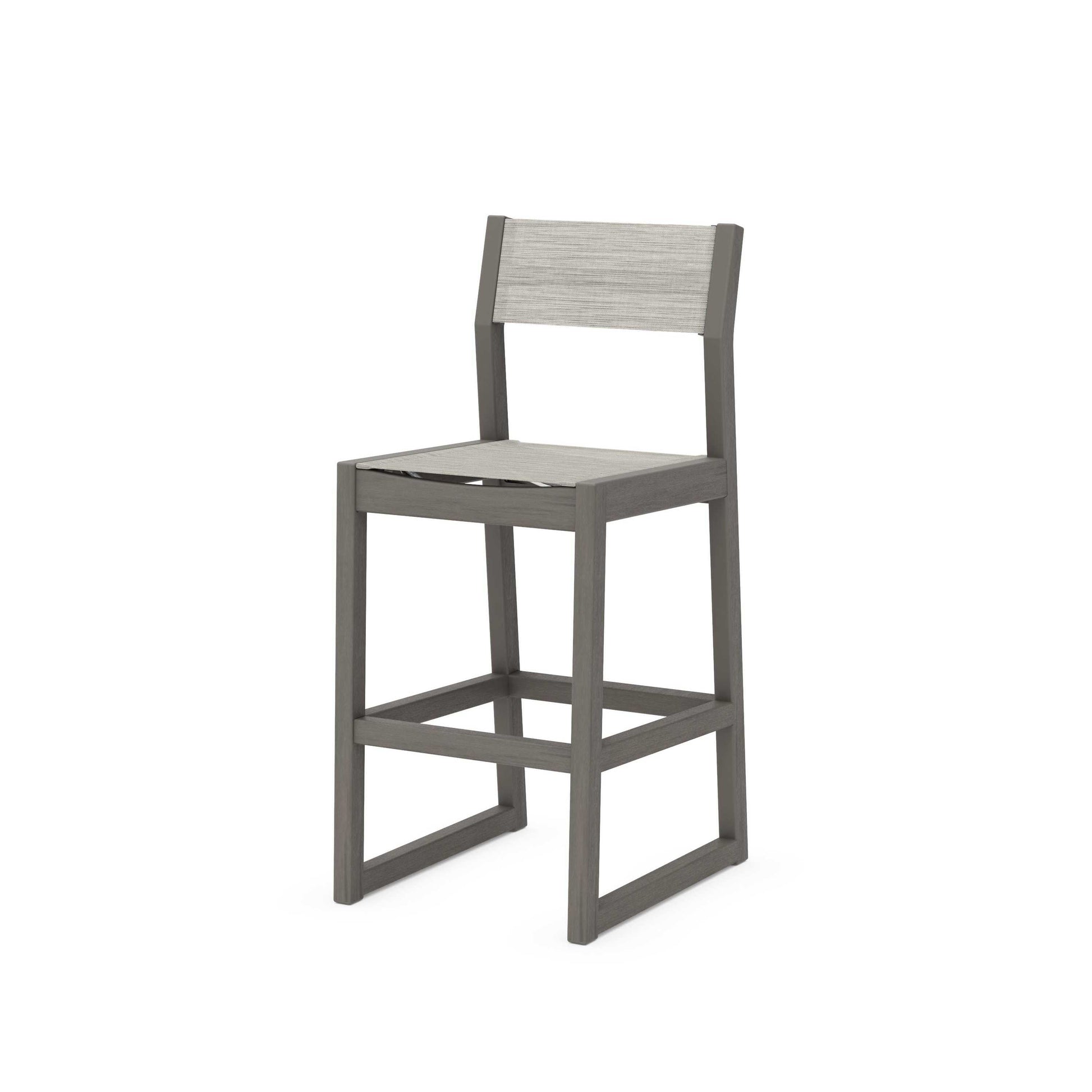 POLYWOOD EDGE Sling Bar Side Chair — Driftwood / Birch Sling