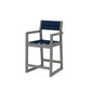 POLYWOOD EDGE Sling Counter Arm Chair — Slate Grey / Navy Blue Sling