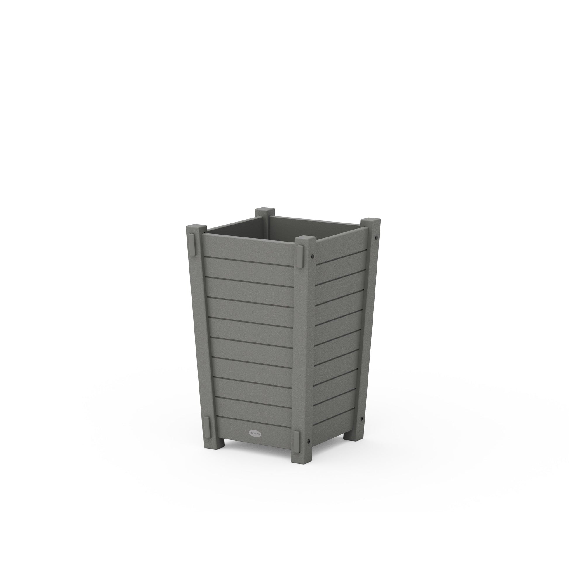 POLYWOOD Nautical Tapered Square Short Planter Box — Slate Grey