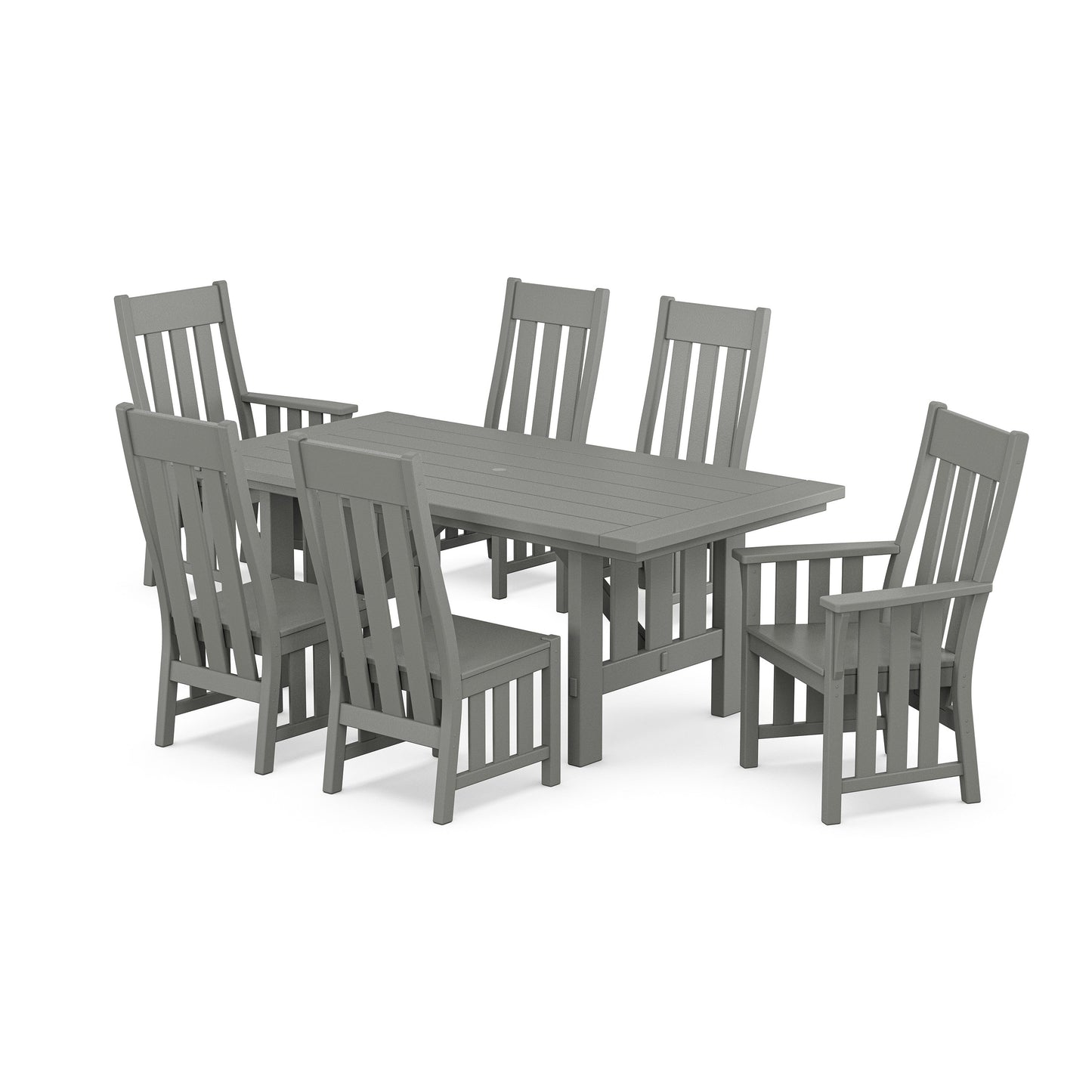 POLYWOOD Acadia 7-Piece Dining Set — Slate Grey