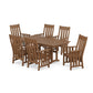 POLYWOOD Acadia Arm Chair 7-Piece Farmhouse Dining Set — Teak