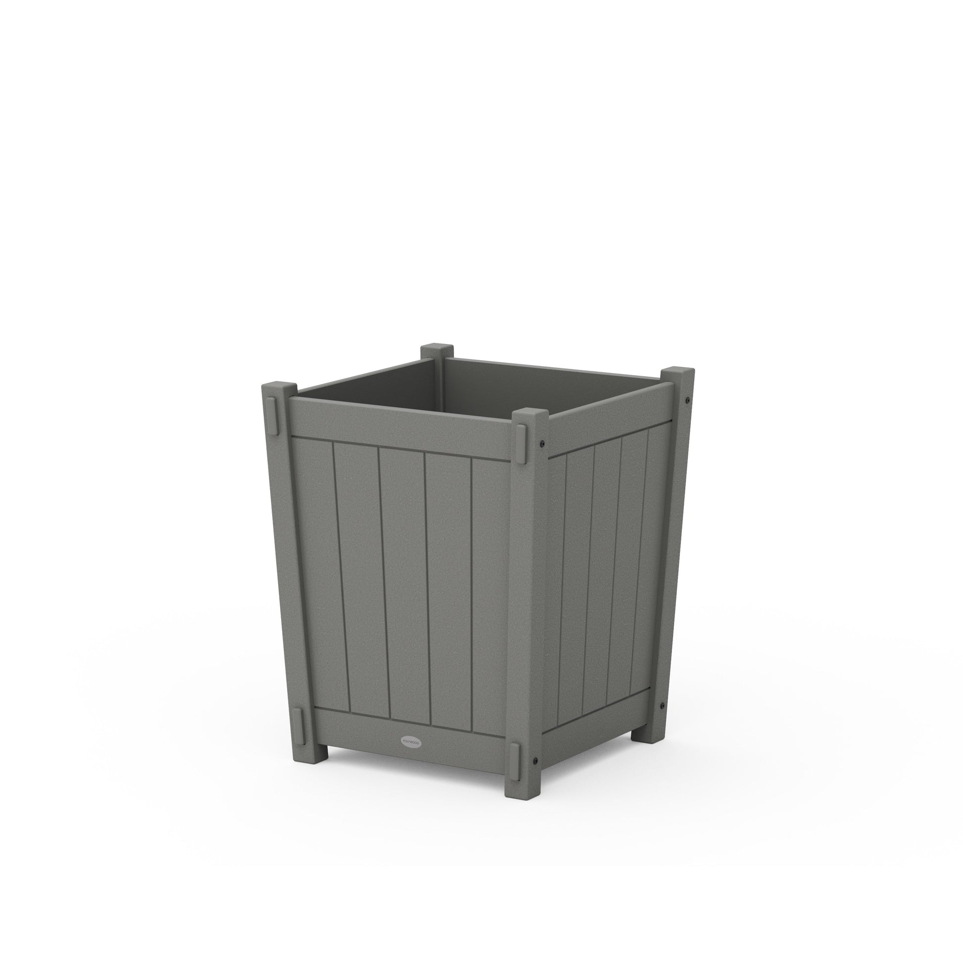 POLYWOOD Vineyard Large Tapered Square Short Planter Box — Slate Grey