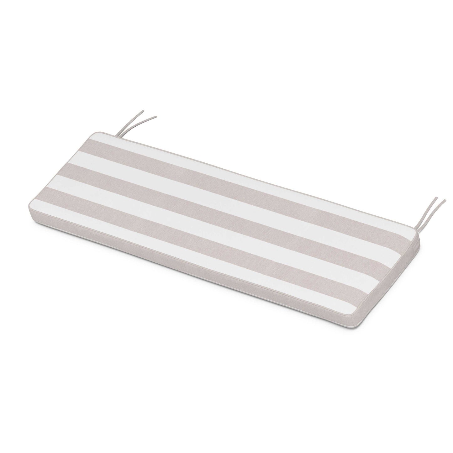 POLYWOOD Chinoiserie Bench Seat Cushion — Cabana Stripe Dune Burlap