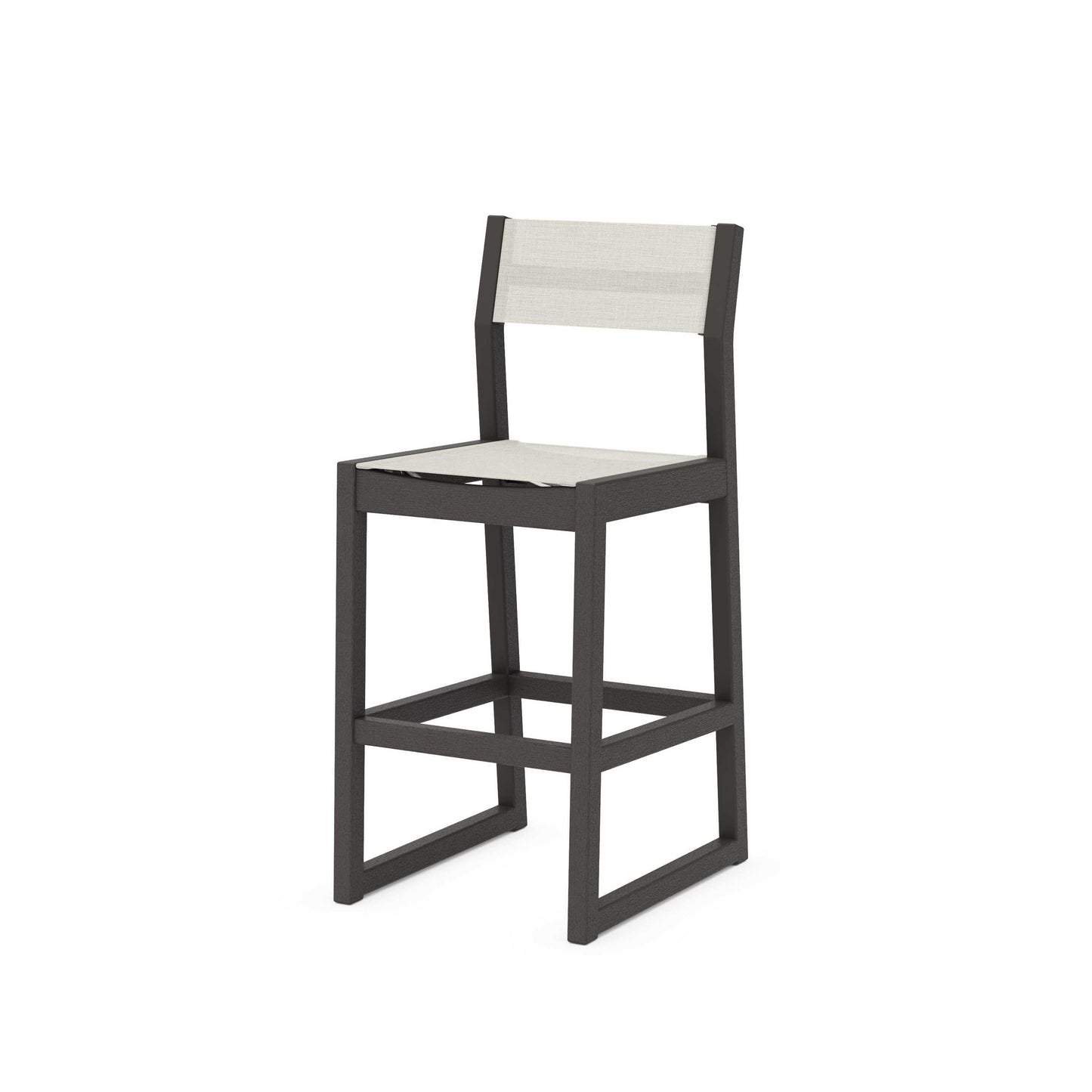 POLYWOOD EDGE Sling Bar Side Chair — Vintage Coffee / Parchment Sling