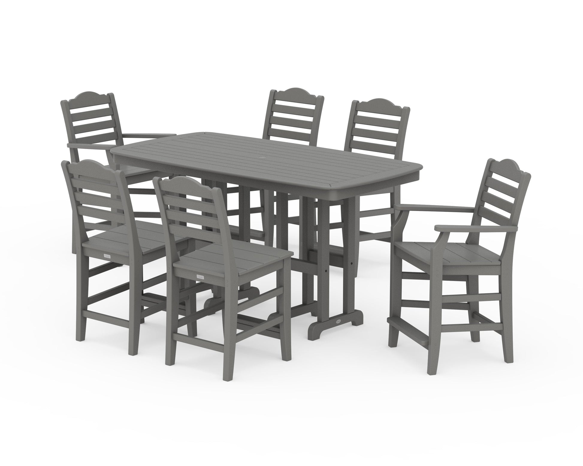 POLYWOOD Savannah 7-Piece Counter Set — Slate Grey