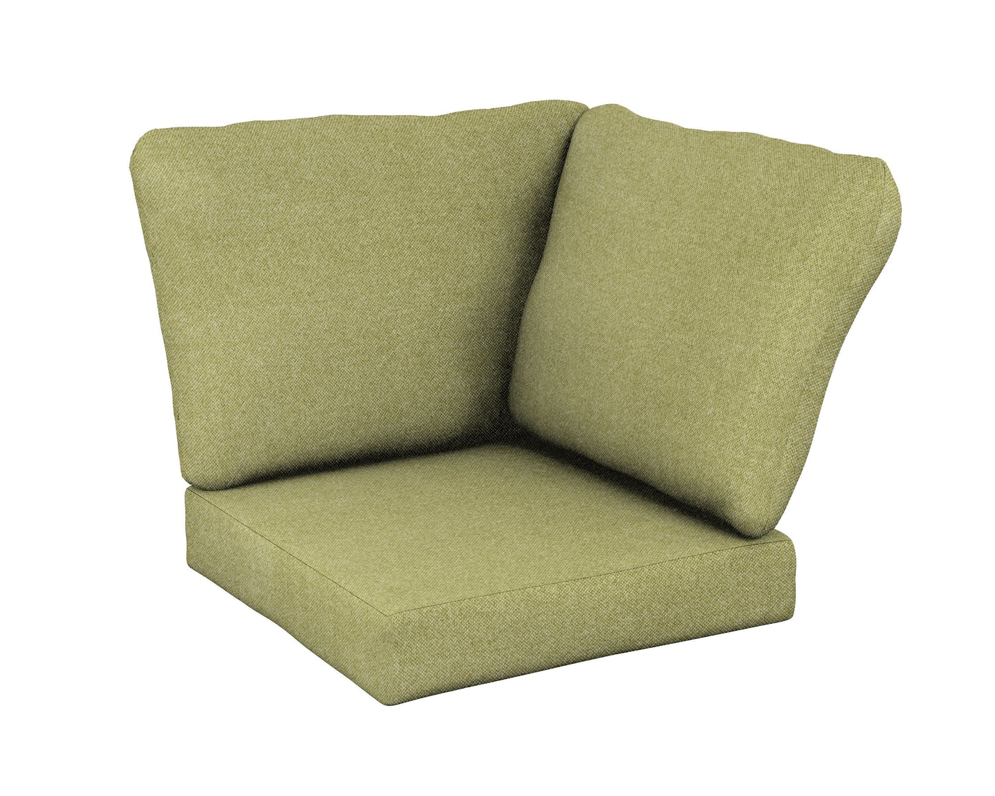 POLYWOOD Baffle Modular Corner Cushion — Chartreuse Boucle