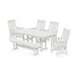 POLYWOOD Acadia 6-Piece Farmhouse Dining Set with Bench — Vintage White