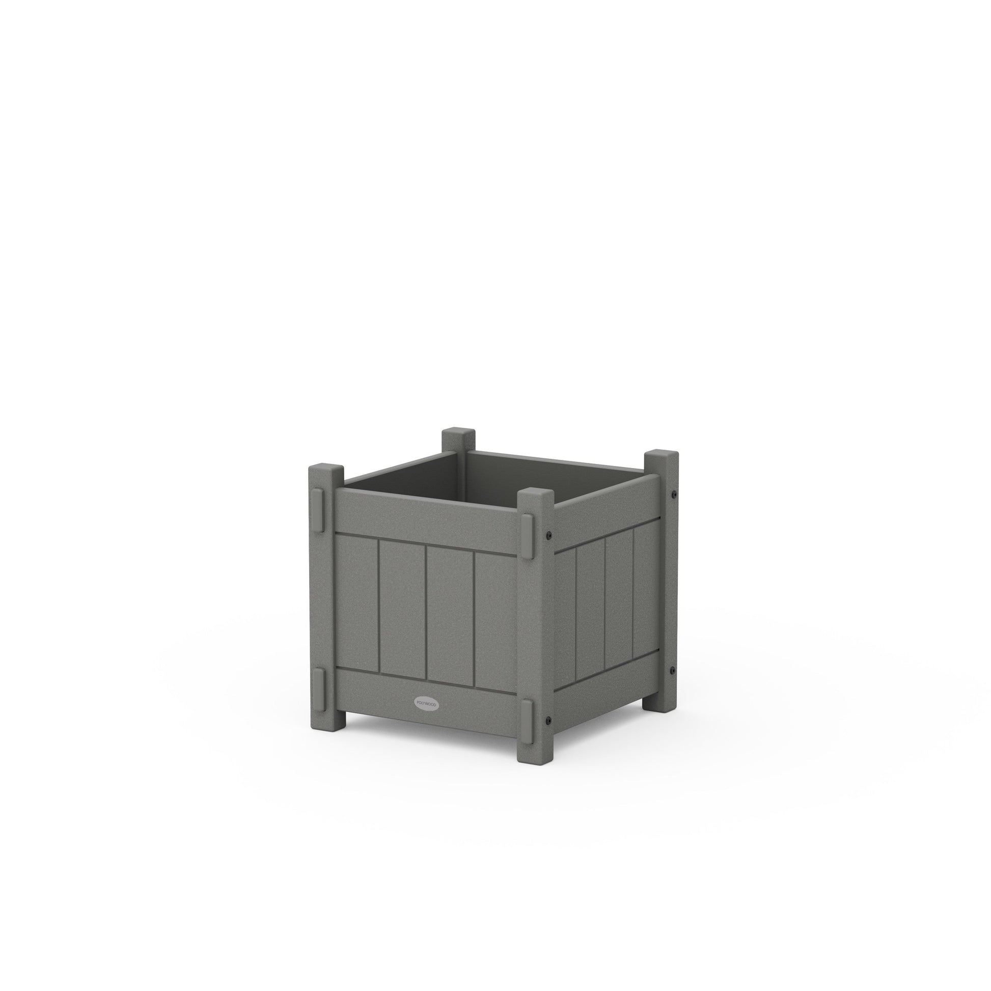 POLYWOOD Vineyard Square Planter Box — Slate Grey