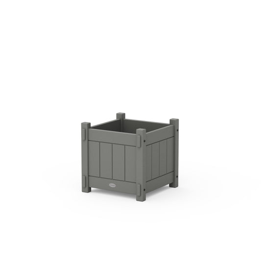 POLYWOOD Vineyard Square Planter Box — Slate Grey