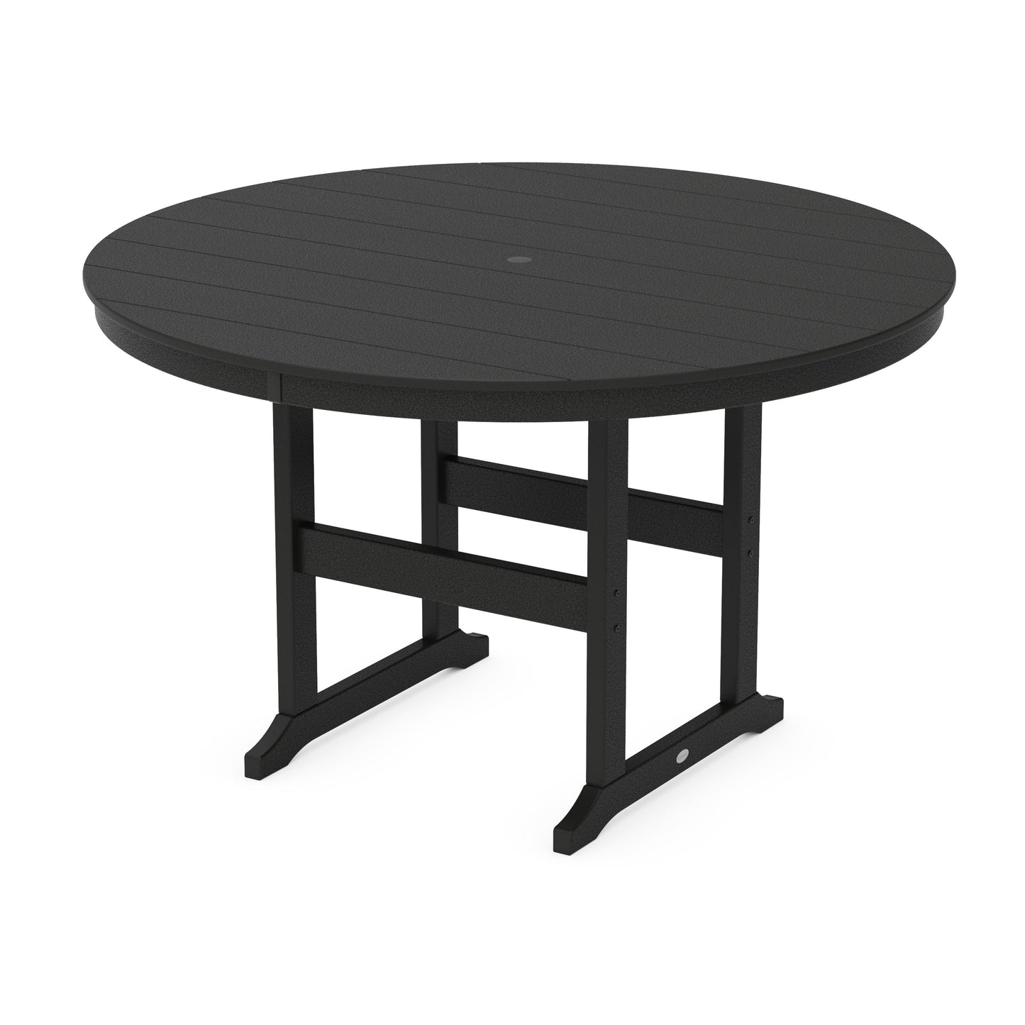 POLYWOOD 60" Round Farmhouse Counter Table — Black