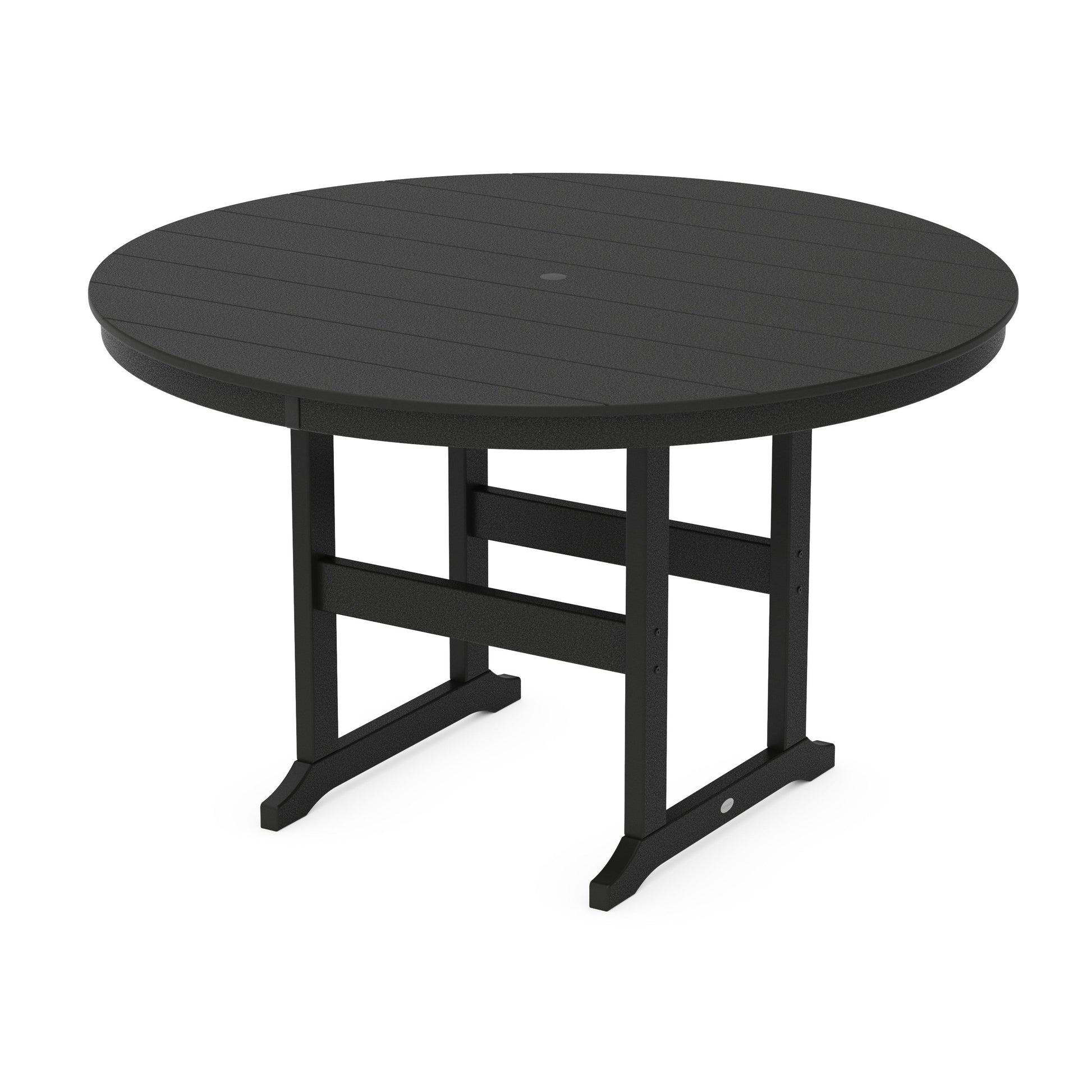 POLYWOOD 60" Round Farmhouse Counter Table — Black
