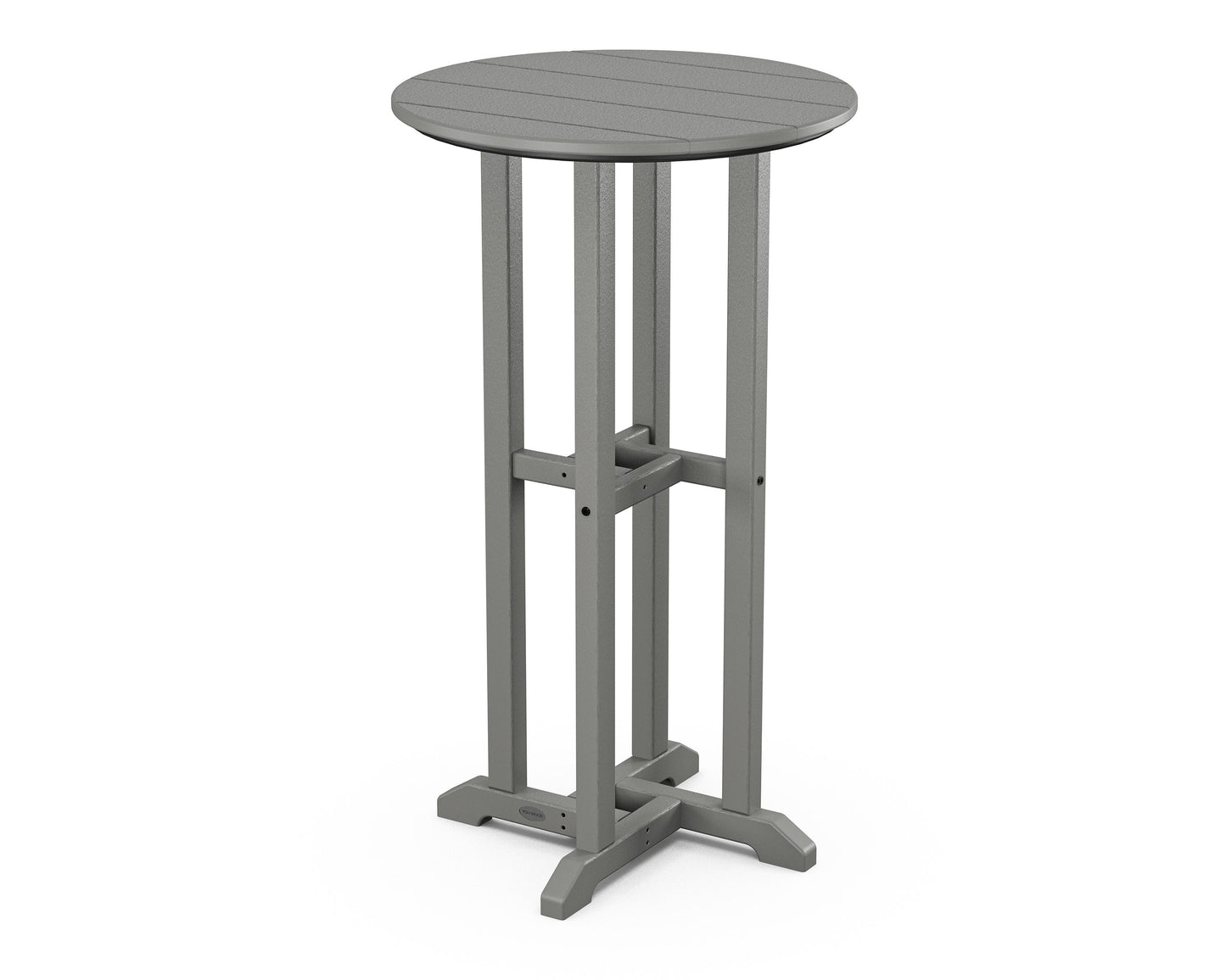 POLYWOOD 24" Round Farmhouse Bar Bistro Table — Slate Grey
